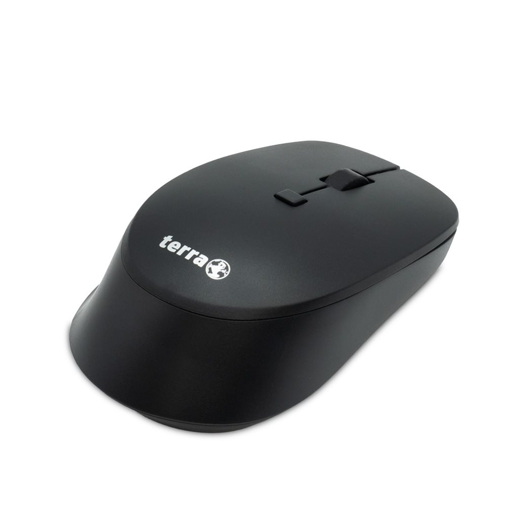 TERRA Mouse 4000 Wireless Silent USB black 6-Tasten Maus, für Rechtshänder