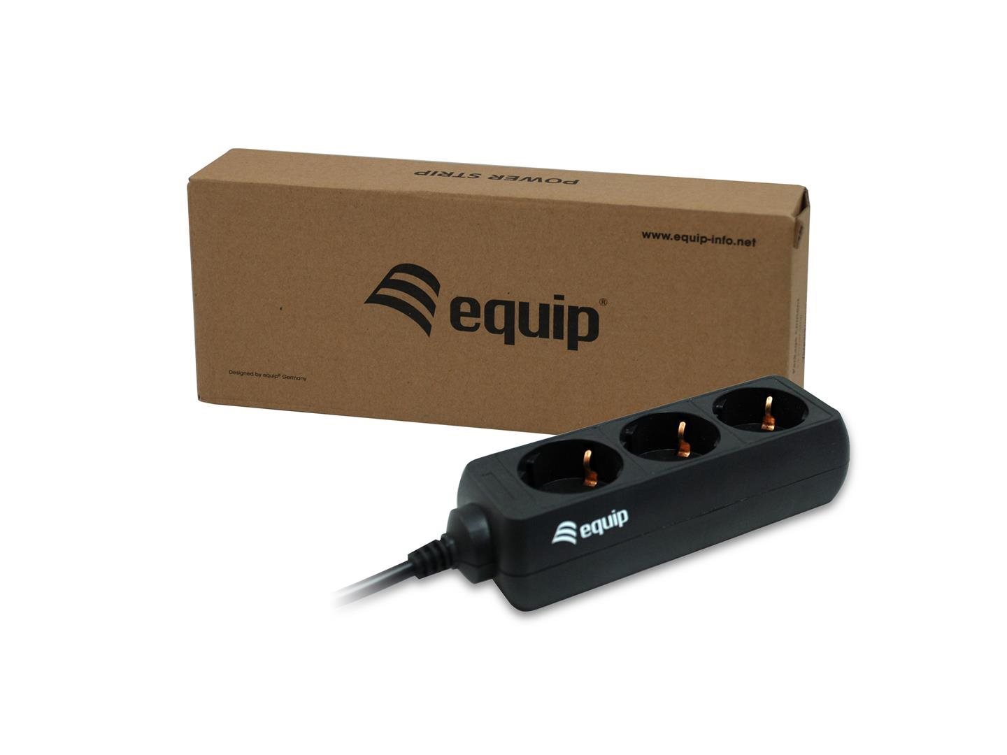 Equip Steckdosenleiste 3-fach für USV black